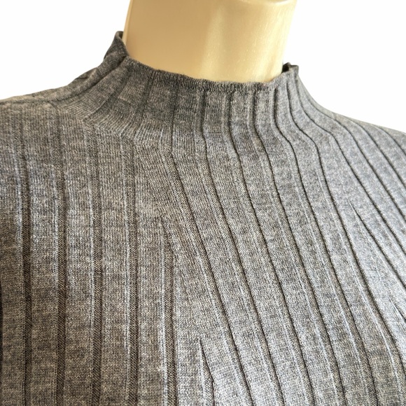 Banana Republic Merino Wool Ribbed Sweater Pullover Mock Neck Size S NEW - Picture 5 of 13